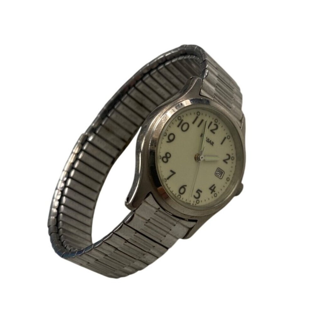 Vintage Pulsar Women's Watch Stretch Band Silver - Picture 2 of 9
